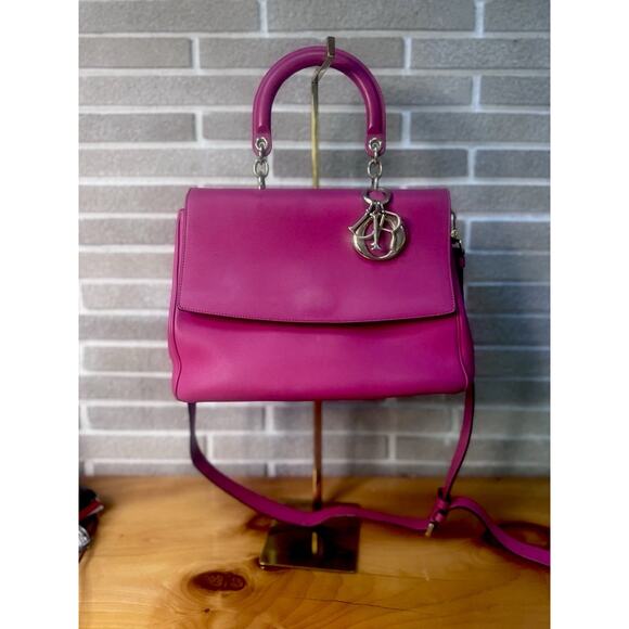 Authentic Dior Be Dior Flap Top Hand Bag Pink W Strap - Picture 1 of 10